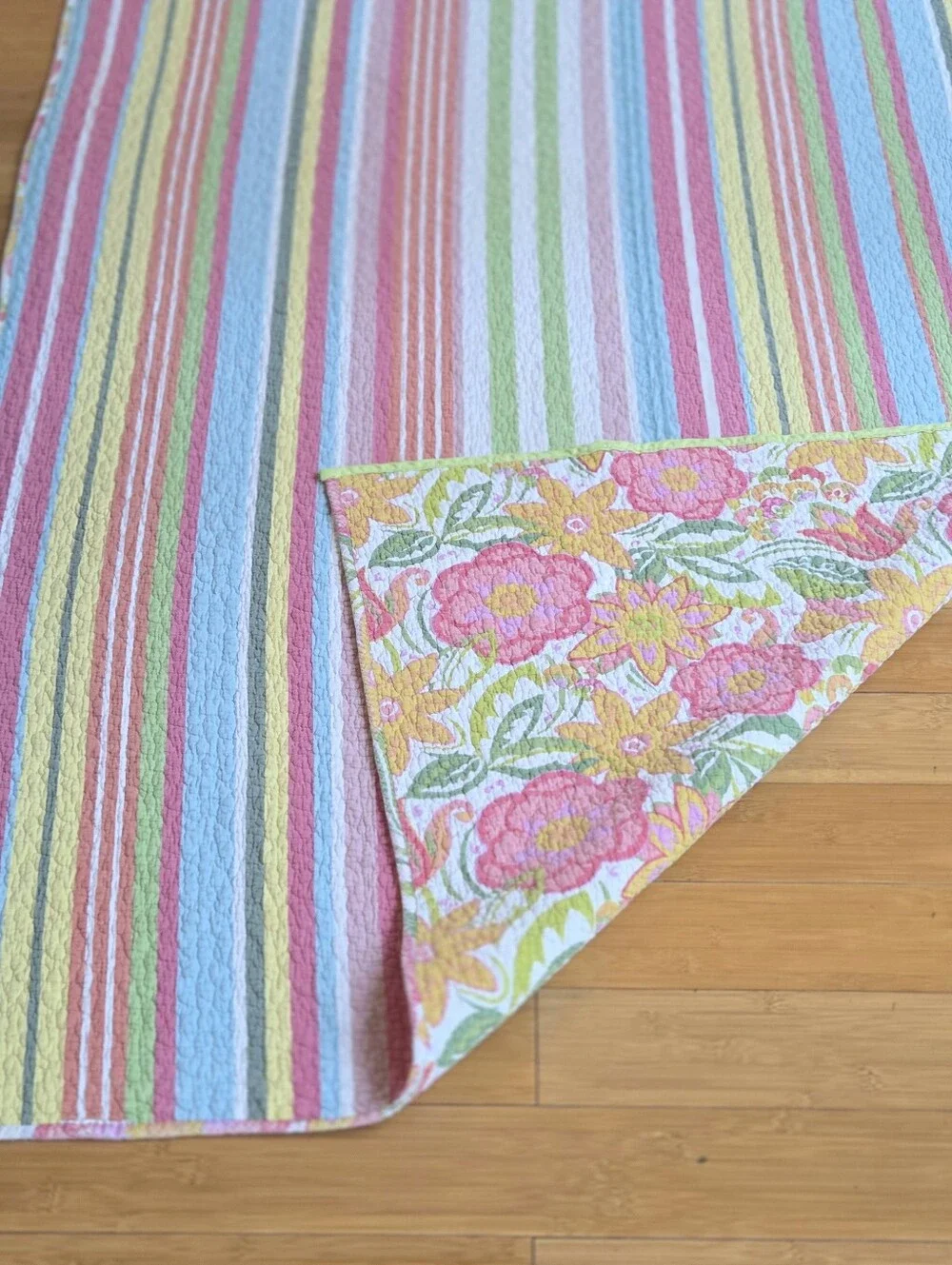 Cotton Reversible Bed Runner Quilt Bed Scarf Bench Cushion Topper Throw